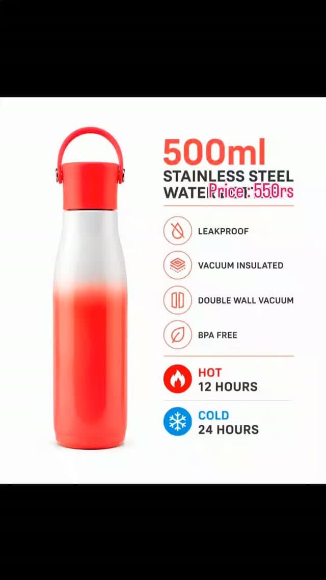 Leakproof Stainless Steel Water Bottle 500ml
